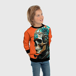 Свитшот детский Art skull - irezumi - Japan, цвет: 3D-черный — фото 2