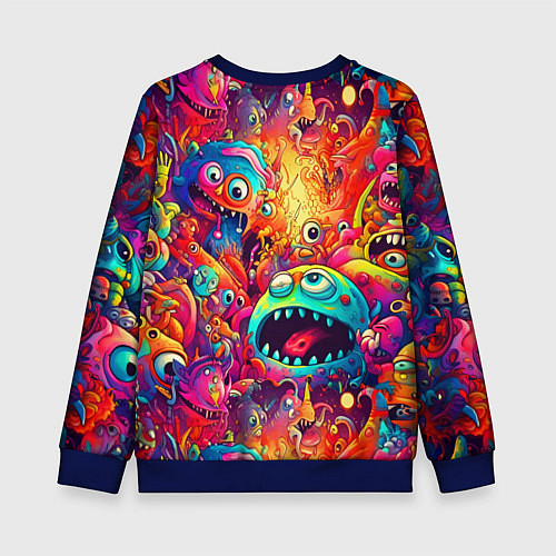 Детский свитшот Кислотные чудики / 3D-Синий – фото 2