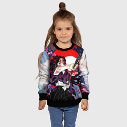 Свитшот детский Кокушибо первая луна - Клинок рассекающий демонов, цвет: 3D-черный — фото 2