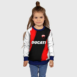 Свитшот детский Ducati moto - красные полосы, цвет: 3D-синий — фото 2