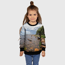 Свитшот детский Лодка на Ладоге, цвет: 3D-черный — фото 2