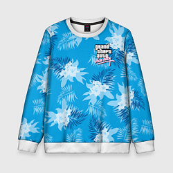 Свитшот детский Цветочный паттерн - GTA vice city, цвет: 3D-белый