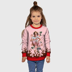 Свитшот детский Тимоти в огне, цвет: 3D-красный — фото 2