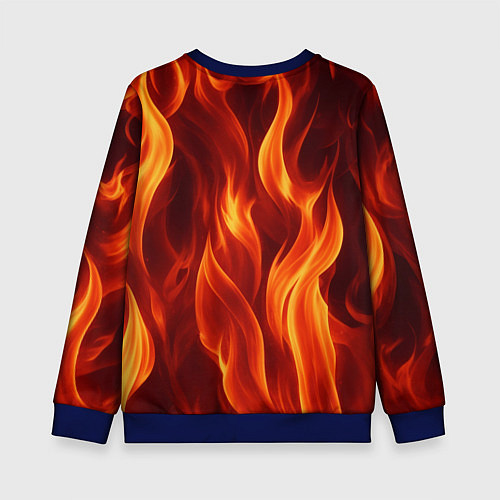 Детский свитшот Пламя огня / 3D-Синий – фото 2