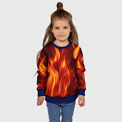 Свитшот детский Пламя огня, цвет: 3D-синий — фото 2