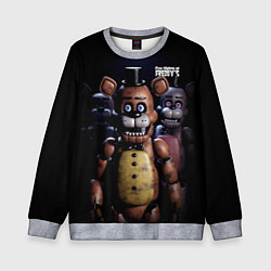 Свитшот детский Five Nights at Freddys персонажи, цвет: 3D-меланж