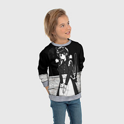 Свитшот детский Коми сан у школьной доски, цвет: 3D-меланж — фото 2