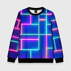 Свитшот детский Неон линии, цвет: 3D-черный