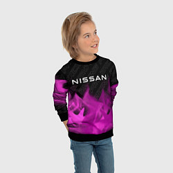 Свитшот детский Nissan pro racing: символ сверху, цвет: 3D-черный — фото 2