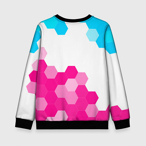 Детский свитшот Citroen neon gradient style: символ сверху / 3D-Черный – фото 2