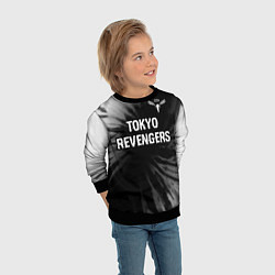 Свитшот детский Tokyo Revengers glitch на темном фоне: символ свер, цвет: 3D-черный — фото 2