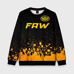 Свитшот детский FAW - gold gradient: символ сверху, цвет: 3D-черный