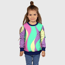 Свитшот детский Полосатая цветная абстракция, цвет: 3D-синий — фото 2