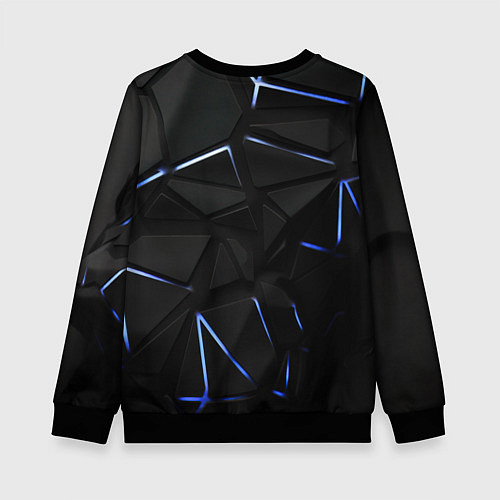 Детский свитшот Black texture neon line / 3D-Черный – фото 2