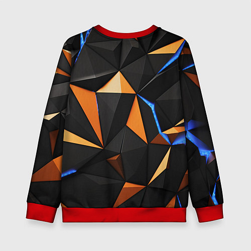 Детский свитшот Оранжевые и черные элементы / 3D-Красный – фото 2