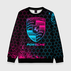 Свитшот детский Porsche - neon gradient, цвет: 3D-черный