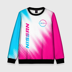 Детский свитшот Nissan neon gradient style: надпись, символ