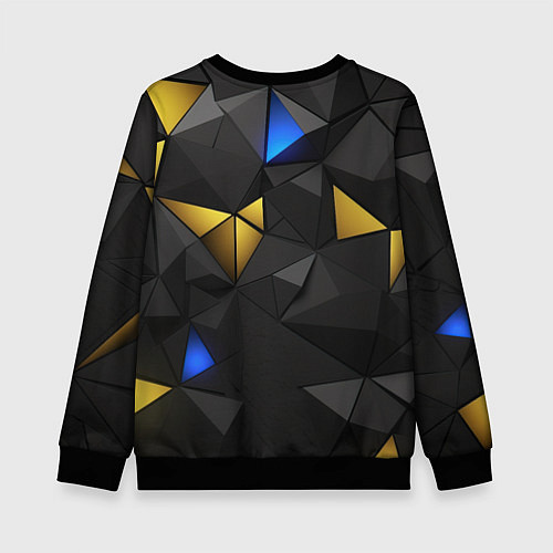 Детский свитшот Black yellow geometry / 3D-Черный – фото 2
