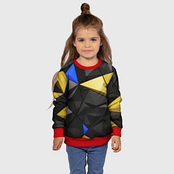 Свитшот детский Black yellow elements, цвет: 3D-красный — фото 2