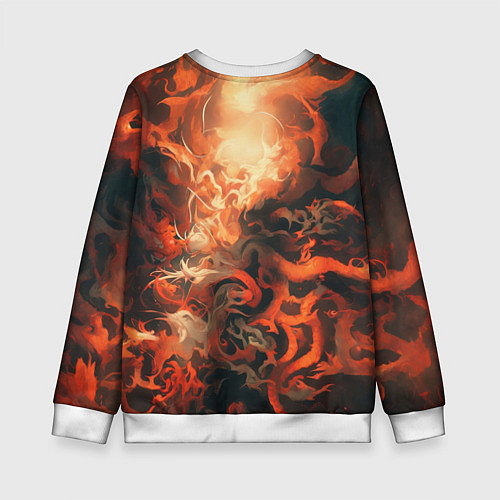 Детский свитшот Девчонка в маске демонического дракона / 3D-Белый – фото 2