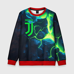 Свитшот детский Juventus green neon, цвет: 3D-красный