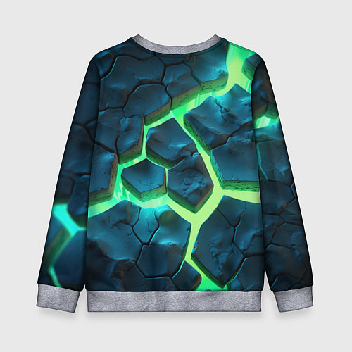 Детский свитшот CS GO green texture logo / 3D-Меланж – фото 2