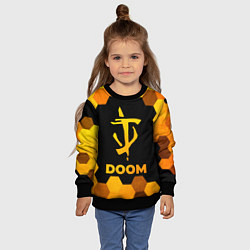 Свитшот детский Doom - gold gradient, цвет: 3D-черный — фото 2