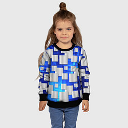 Свитшот детский Стальные квадраты, цвет: 3D-черный — фото 2