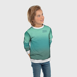 Свитшот детский Бирюзовый цвет морской волны, цвет: 3D-белый — фото 2