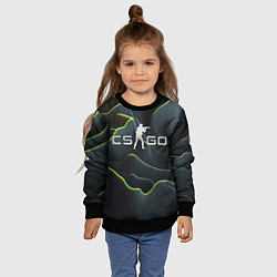 Свитшот детский CSGO green dark texture, цвет: 3D-черный — фото 2