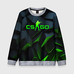 Свитшот детский CSGO green texture logo, цвет: 3D-меланж