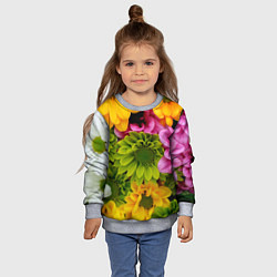 Свитшот детский Паттерн цветочный, цвет: 3D-меланж — фото 2