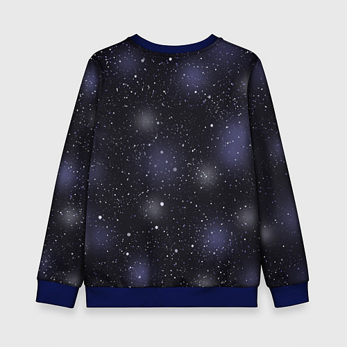 Детский свитшот Лиса в красном шарфике под снегом / 3D-Синий – фото 2