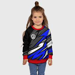 Свитшот детский Volkswagen - Синяя абстракция, цвет: 3D-красный — фото 2