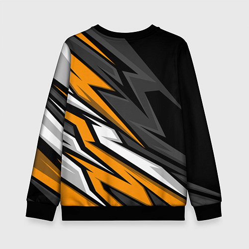 Детский свитшот Fox motocross racing - orange / 3D-Черный – фото 2