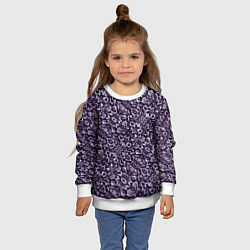 Свитшот детский Фиолетовый паттерн узоры, цвет: 3D-белый — фото 2