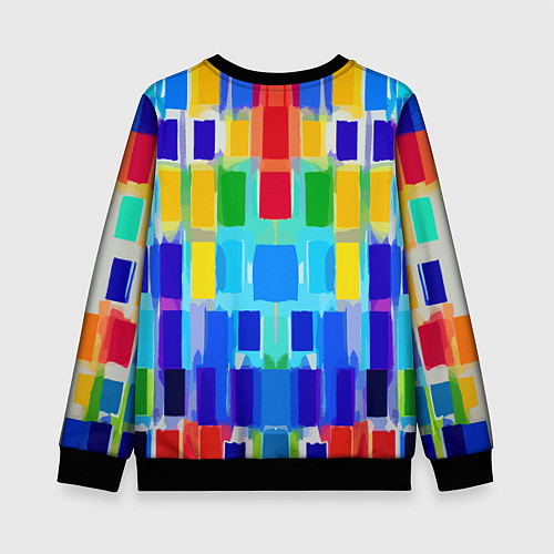 Детский свитшот Colorful strips - pop art - vogue / 3D-Черный – фото 2