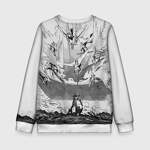 Детский свитшот Нападение ангелов - Евангелион / 3D-Белый – фото 2