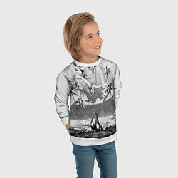 Свитшот детский Нападение ангелов - Евангелион, цвет: 3D-белый — фото 2
