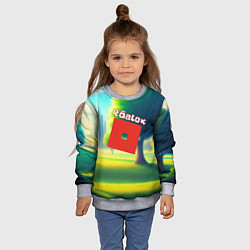 Свитшот детский Роблокс пейзаж, цвет: 3D-меланж — фото 2