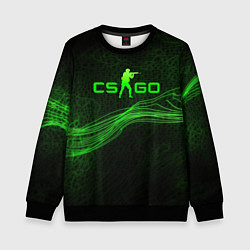 Свитшот детский CSGO green abstract, цвет: 3D-черный