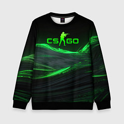 Свитшот детский CSGO neon green logo, цвет: 3D-черный