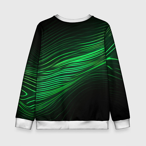 Детский свитшот Green neon lines / 3D-Белый – фото 2