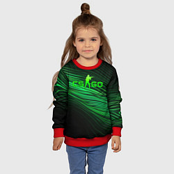 Свитшот детский CSGO green lines logo, цвет: 3D-красный — фото 2
