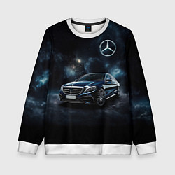Свитшот детский Mercedes Benz galaxy, цвет: 3D-белый