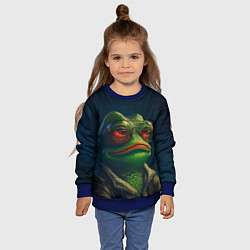 Свитшот детский Pepe frog, цвет: 3D-синий — фото 2
