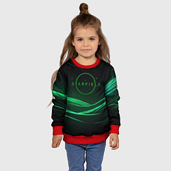 Свитшот детский Starfield green logo, цвет: 3D-красный — фото 2