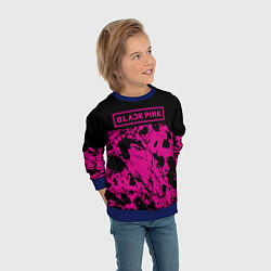 Свитшот детский Black pink - emblem - pattern - music, цвет: 3D-синий — фото 2