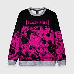 Детский свитшот Black pink - emblem - pattern - music