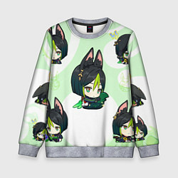 Свитшот детский Chibi Tighnari Genshin Impact, цвет: 3D-меланж